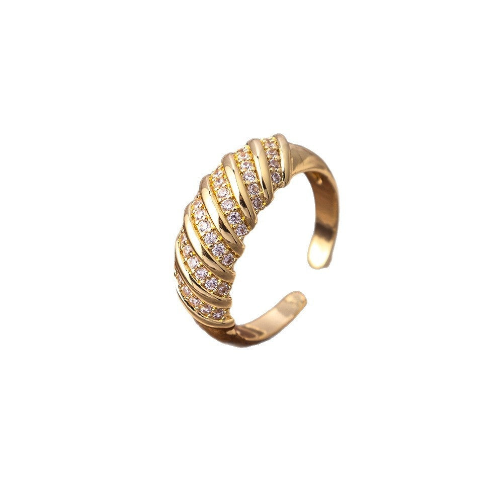 Adjustable Zircon Statement Ring
