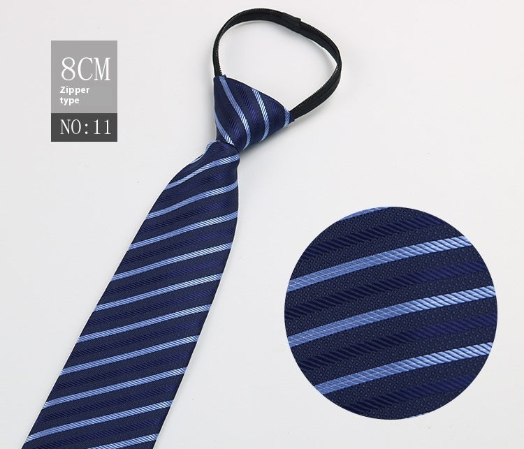 Men's Zip-Tie Striped Necktie