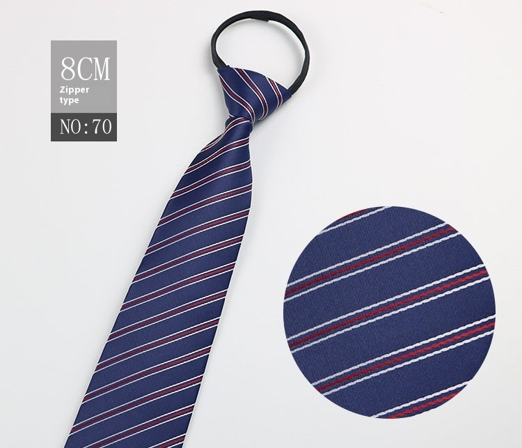 Men's Zip-Tie Striped Necktie