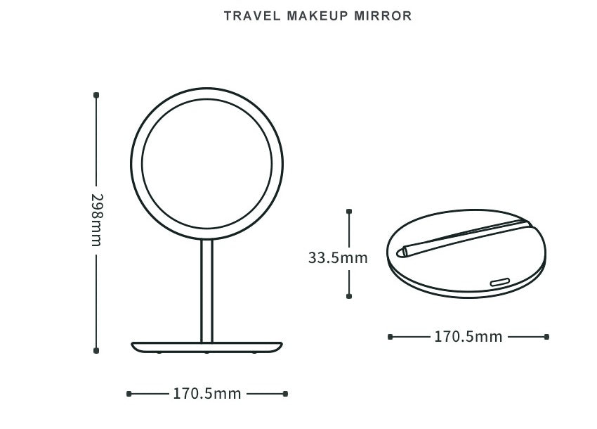 Folding LED Makeup Mirror