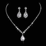 Zircon Drop Necklace and Earrings Bridal Set