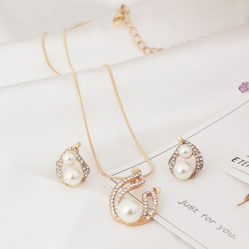 Pearl Drop Bridal Necklace Set