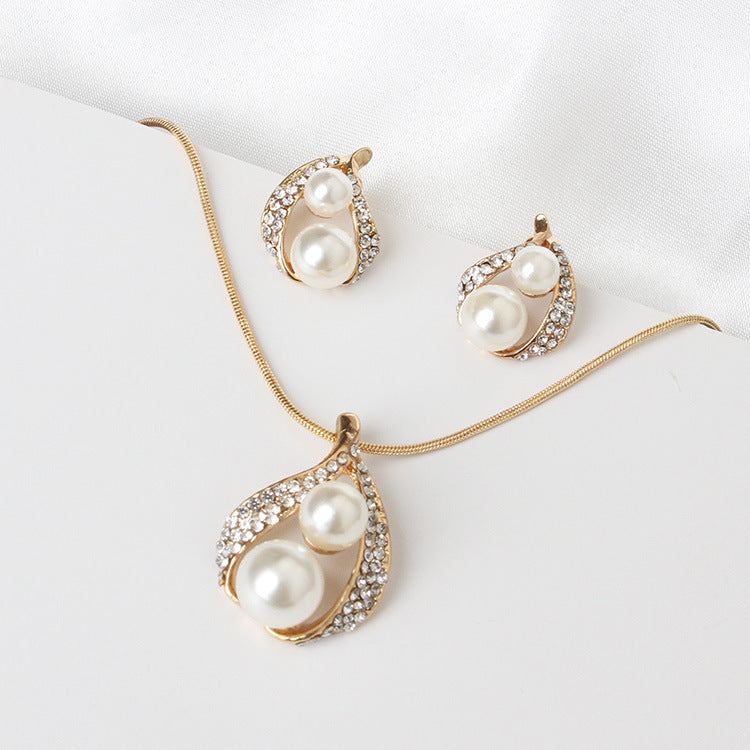 Pearl Drop Bridal Necklace Set