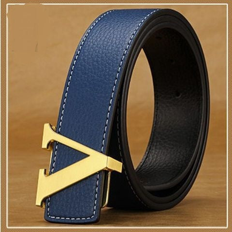Men's Leather Letter Belt