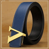 Men's Leather Letter Belt