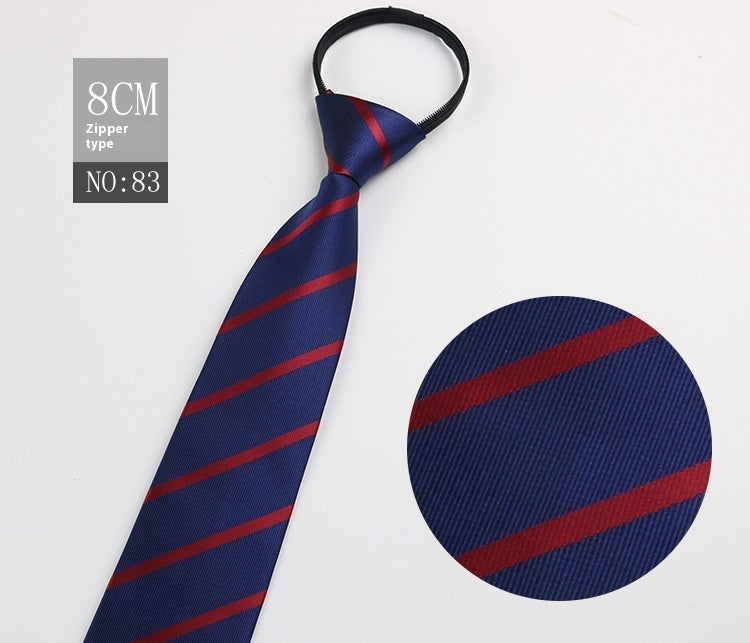 Men's Zip-Tie Striped Necktie