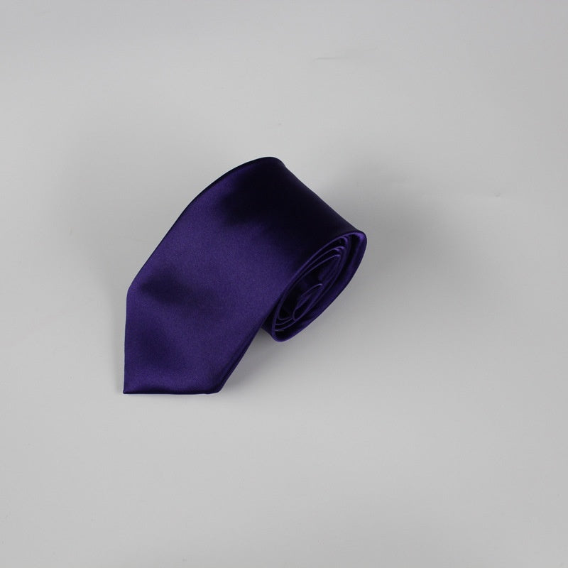 8cm Black Hand-tied Plain Suit Tie