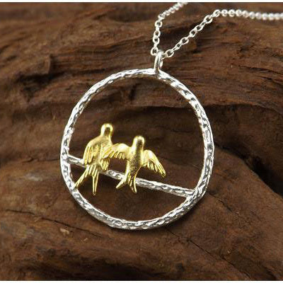 Sterling Silver Bird Pendant Necklace