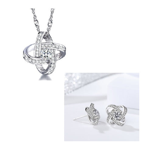 Sterling Silver Heart Zircon Pendant Necklace