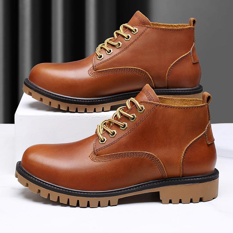 Height-Increasing Cowhide Men's Shoes