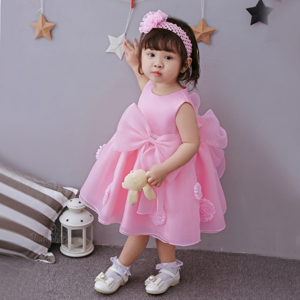 Pink Flower Girl Princess Dress