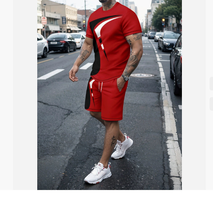 Men's Print Tee & Shorts Set — 2-Piece