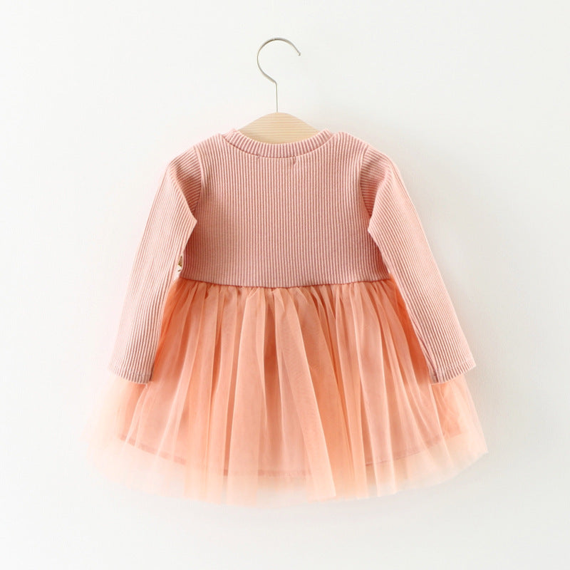 Long-Sleeve Floral Princess Dress