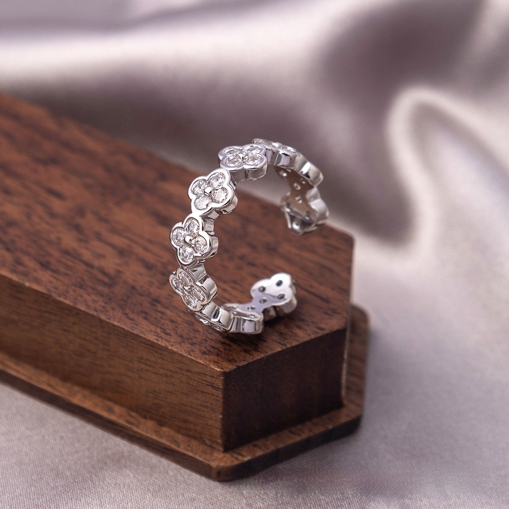 Adjustable Zircon Statement Ring