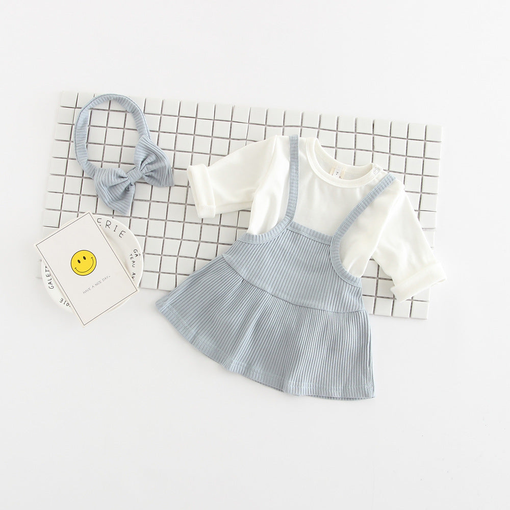 Baby Girl Romper Dress Three-Piece Set