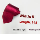 8cm Black Hand-tied Plain Suit Tie