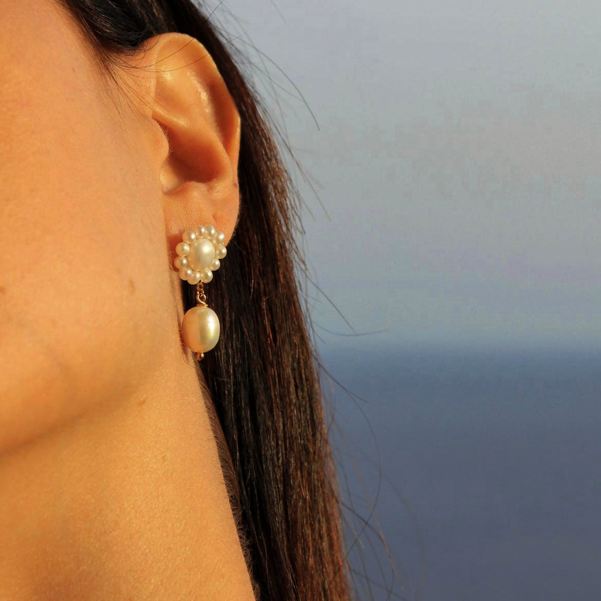Stainless Steel Pearl Stud Earrings