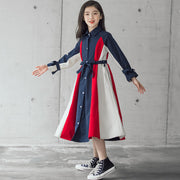 Girls' Multi-Color Patchwork A-Line Skirt