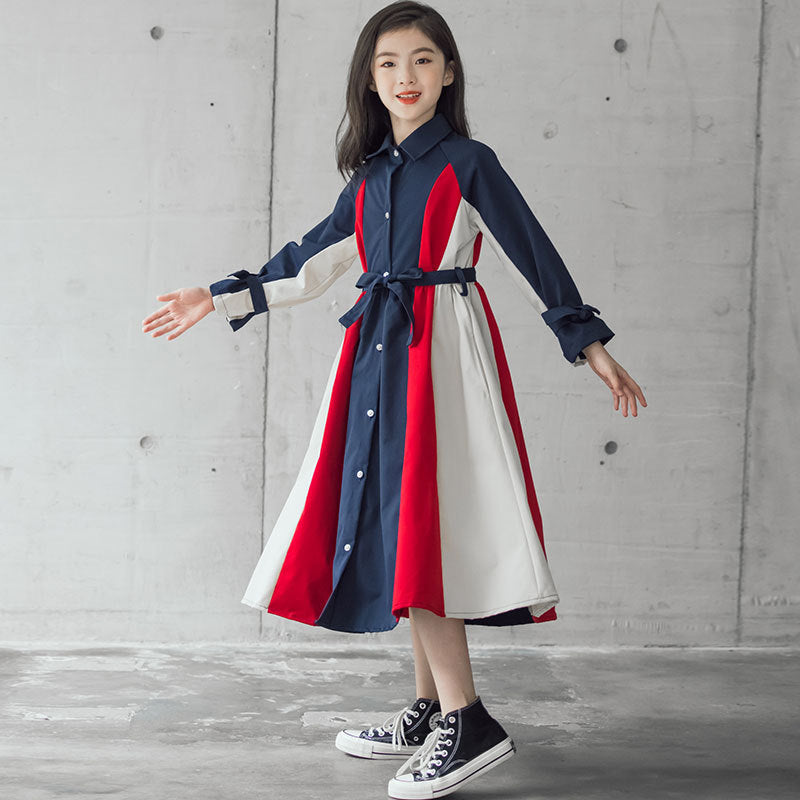 Girls' Multi-Color Patchwork A-Line Skirt