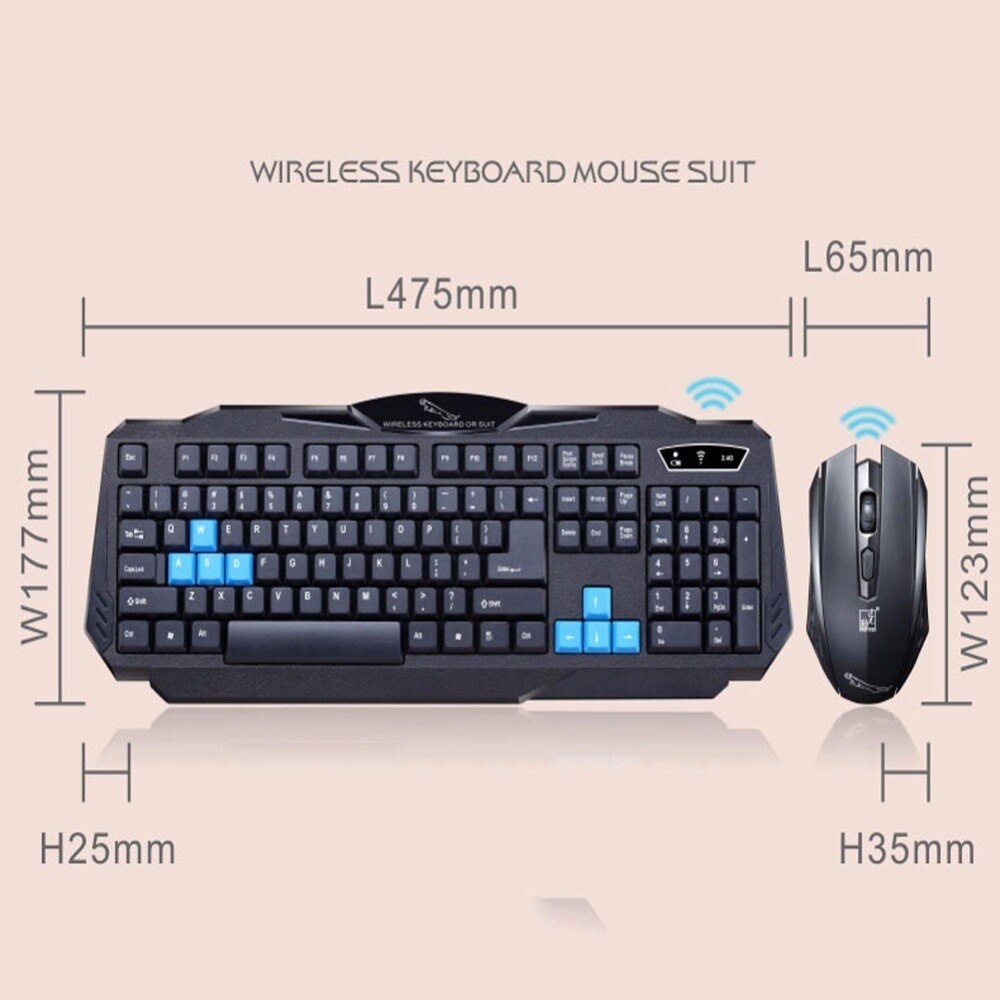 Ergonomic Wireless Keyboard & Mouse Combo (2.4G) – Durable Black