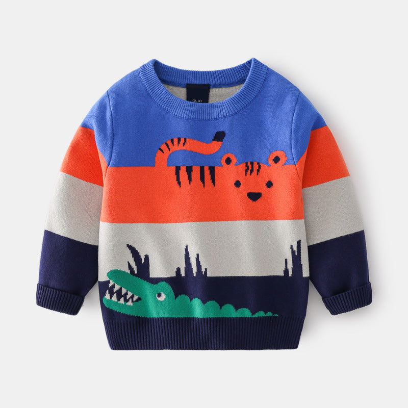 Boys' Cartoon Double-Layer Sweater