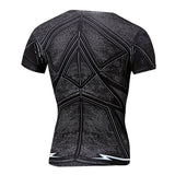 new men's short sleeved T-shirts outdoor sports leisure lightning printing 3D T-shirt round collar fast dry tights