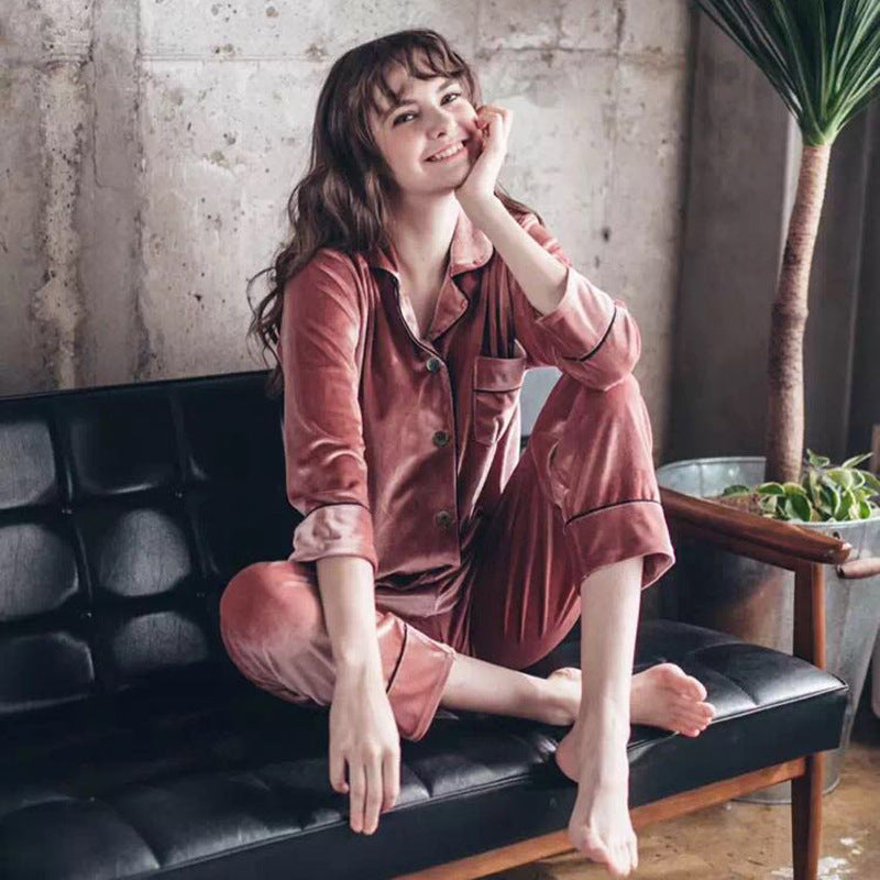 Gold Velvet Pajama Set