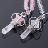 Natural White Crystal Column Natural Stone Necklace