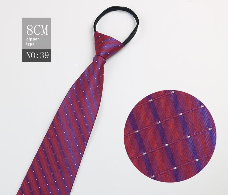 Men's Zip-Tie Striped Necktie