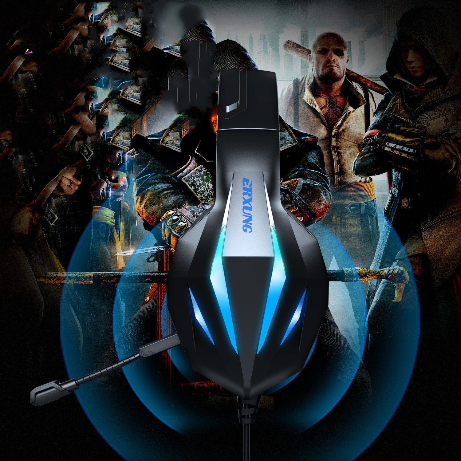 Wired Gaming Headset with LED Lights