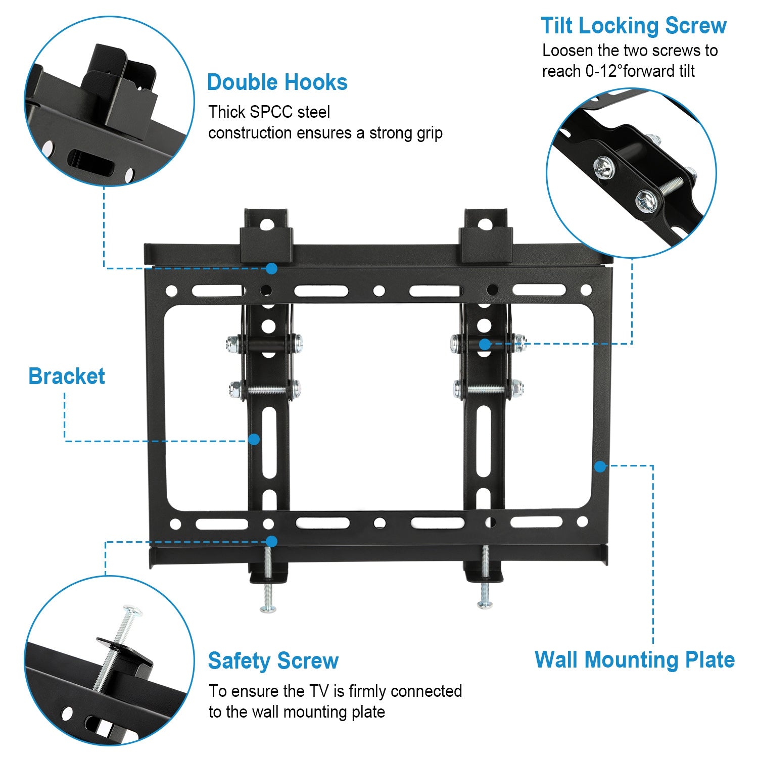 Tilt TV Wall Mount for 13-42in Flat Screens
