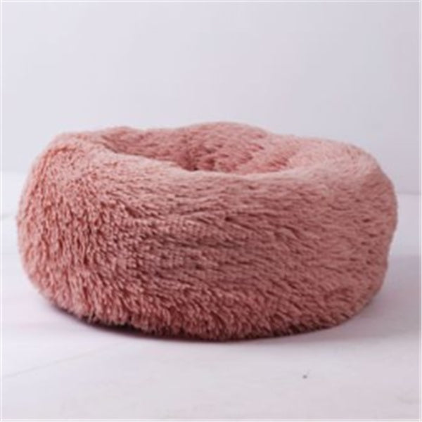 Round Long-Plush Pet Cushion Bed