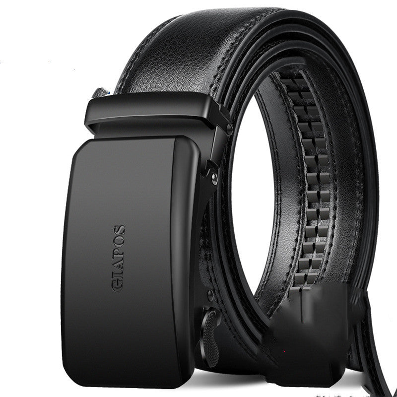 Men's Leather Belt with Automatic Buckle