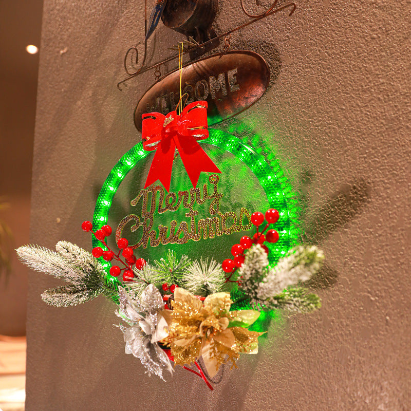 Christmas Luminous Garland Door Hanger — 30cm