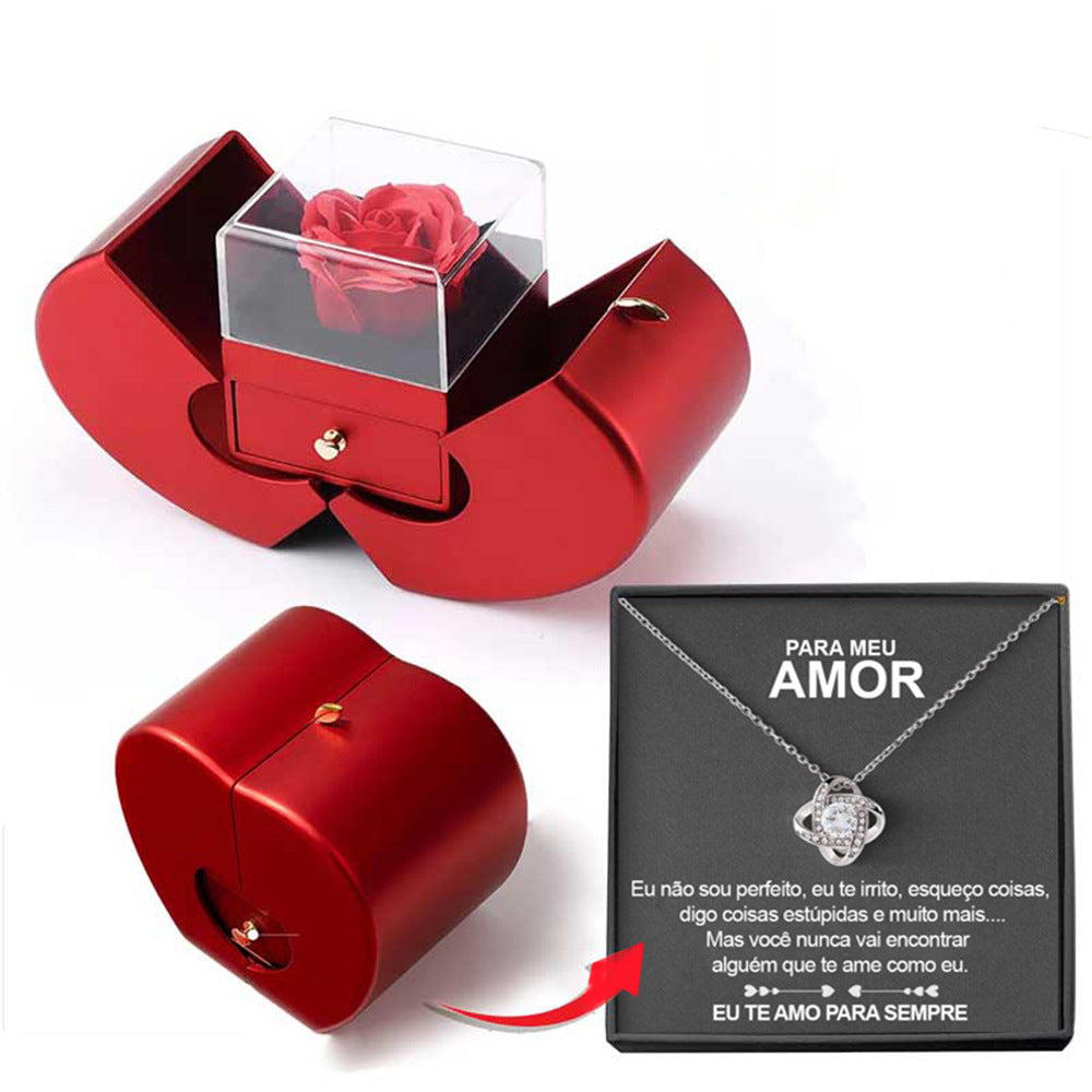 Cartih Eternal Rose Gift Box — Necklace + Preserved Rose