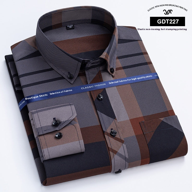 Men's Wrinkle-Free Plaid Shirt — Classic Fit