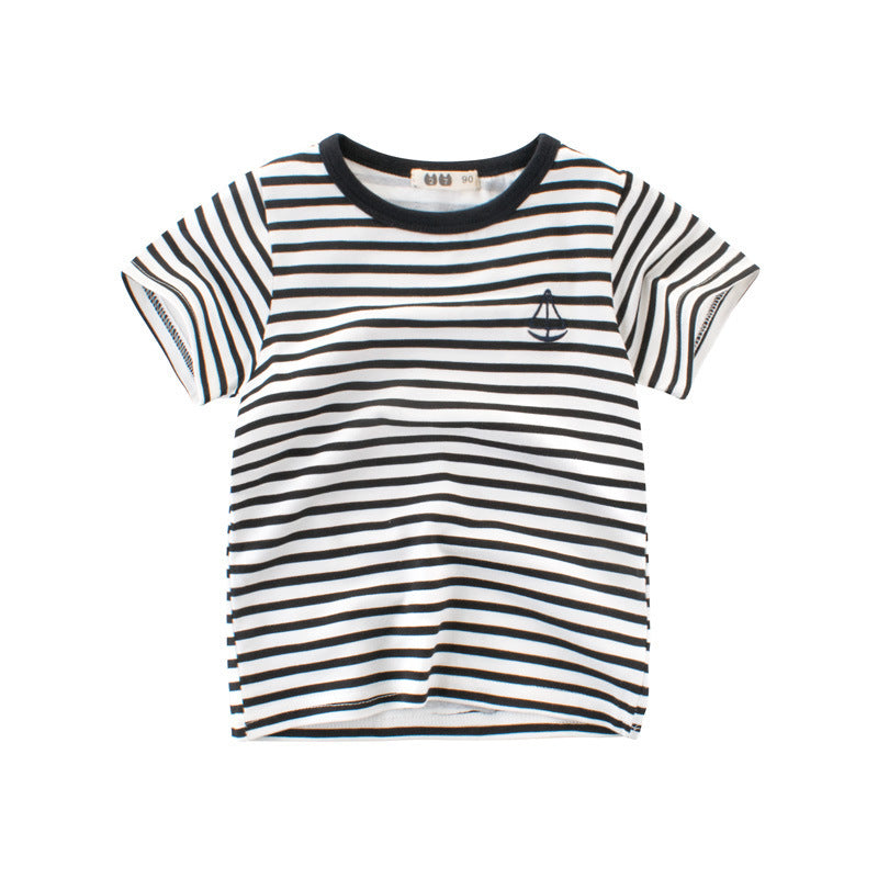 Boys Cotton Striped T-Shirt