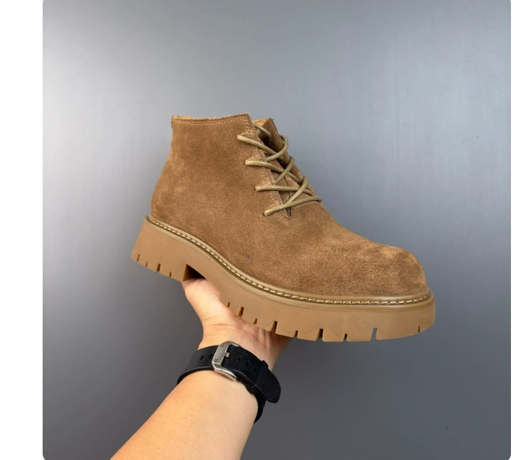 New Genuine Leather Suede Retro Casual British Men's Ankle Boots