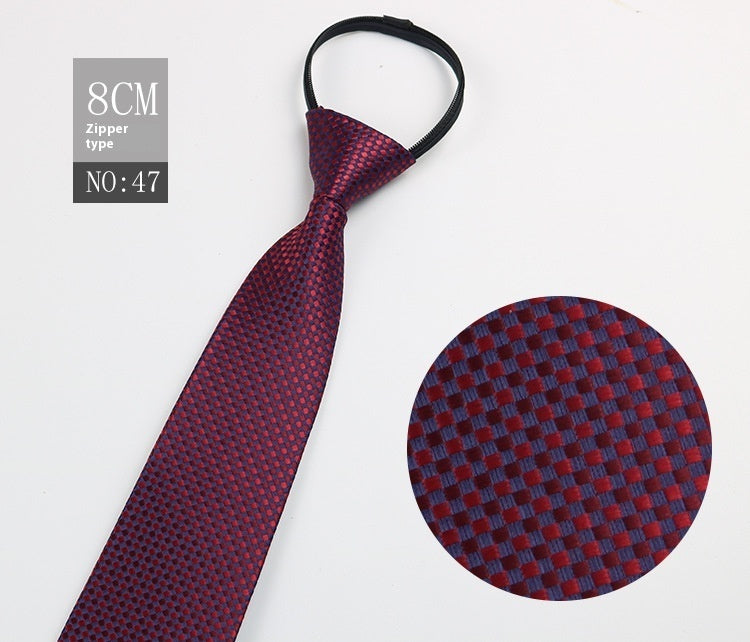 Men's Zip-Tie Striped Necktie