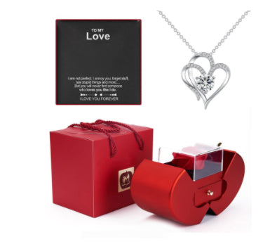 Cartih Eternal Rose Gift Box — Necklace + Preserved Rose