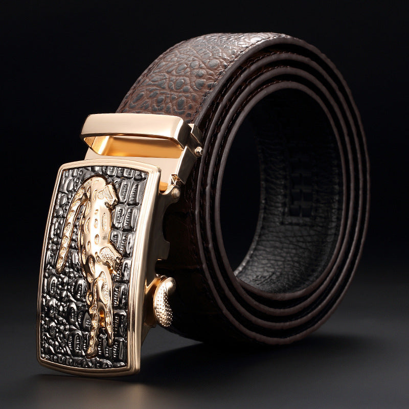 Men's Cowhide Automatic-Buckle Belt