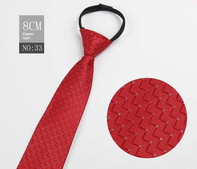 Men's Zip-Tie Striped Necktie