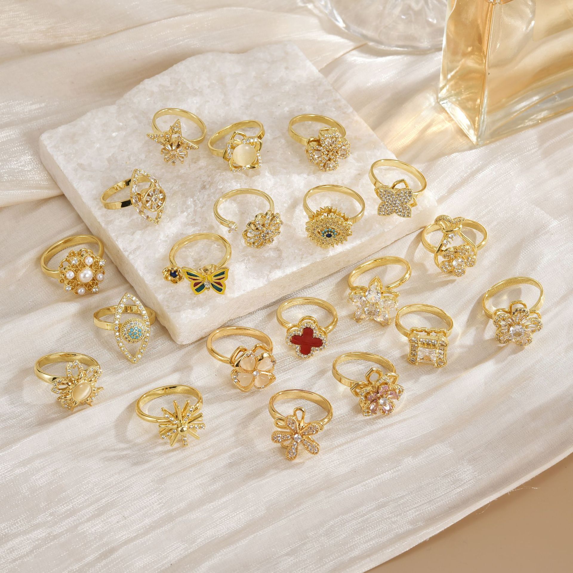 Temperament Wild Affordable Luxury Copper Plating 18K Gold Ring