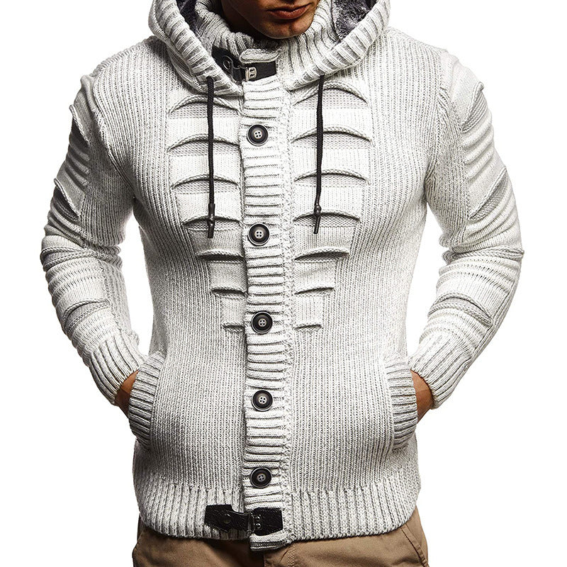 Men's Hooded Knit Cardigan