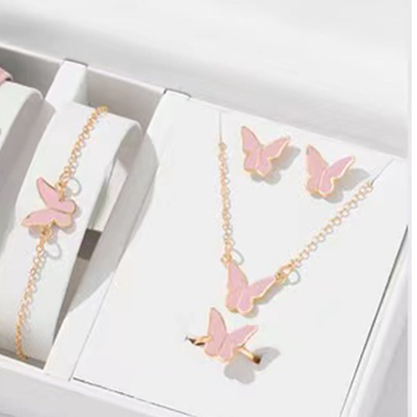 Butterfly Bridal Jewelry Set — 5 Pieces