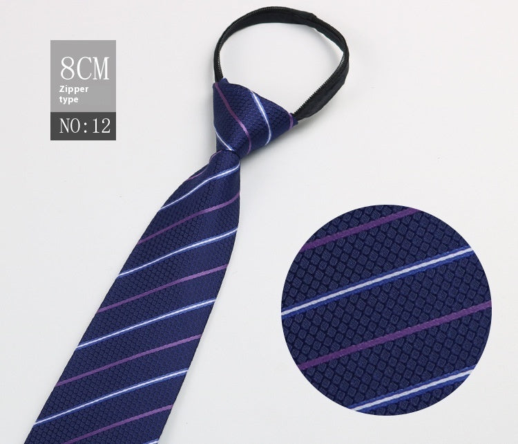 Men's Zip-Tie Striped Necktie