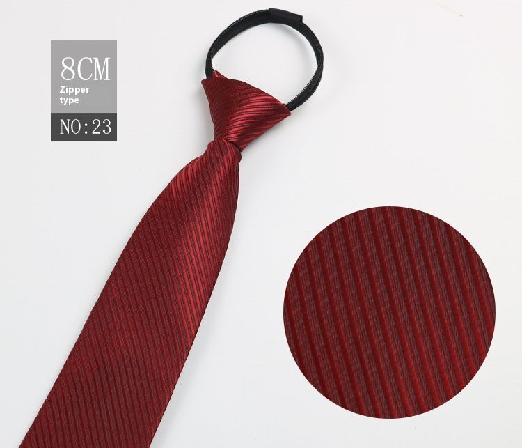 Men's Zip-Tie Striped Necktie