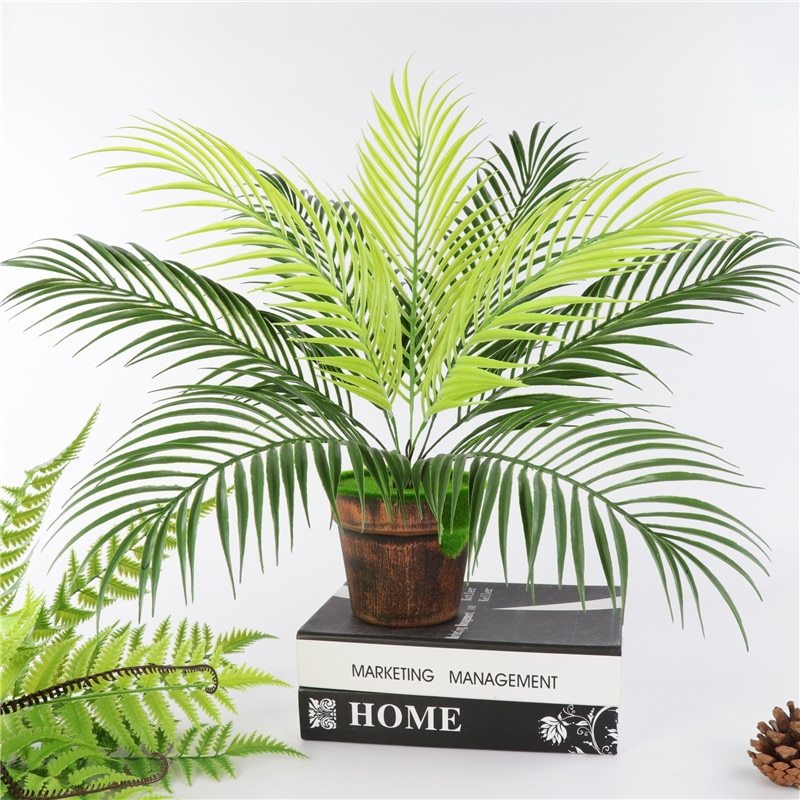 Faux Palm Leaf — 9-Head Plant Decor