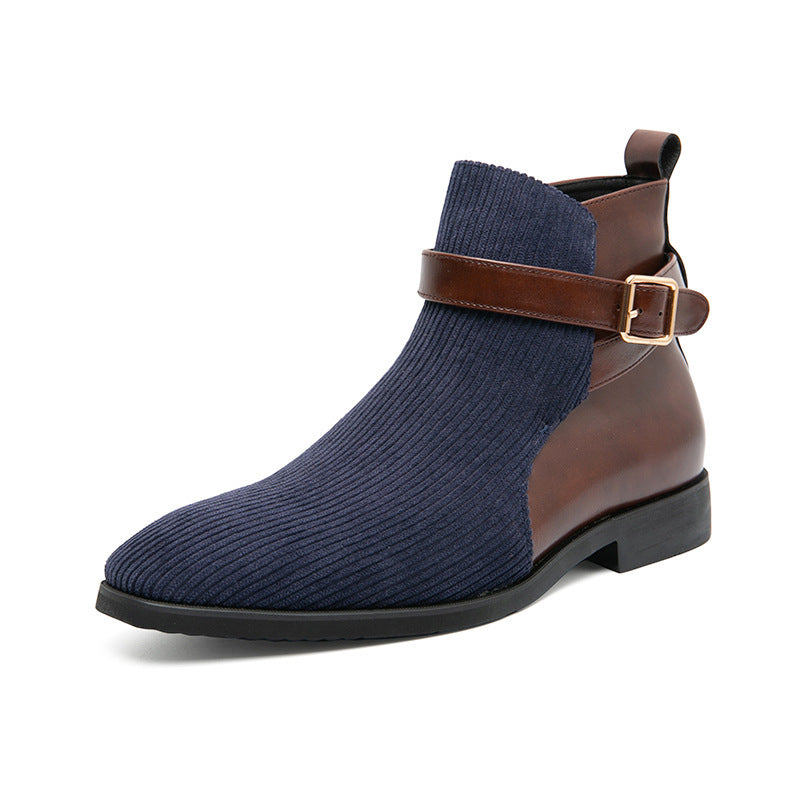Men's Color-Block Biker Boots
