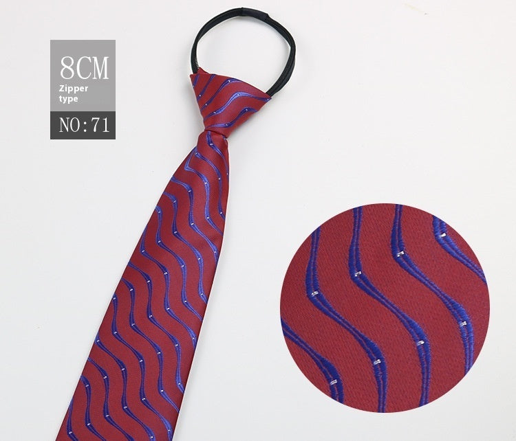 Men's Zip-Tie Striped Necktie